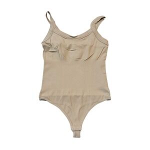 Bodysuit‎ Shapewear Beige Ribbed Tank Style Women's M